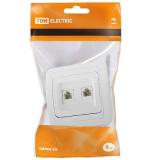 Фото товара - Валдай Розетка компьютерная RJ-45 + TФ (RJ-11) белая TDM [1/10/1?] №2