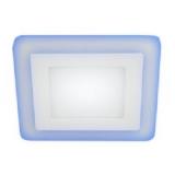 Фото товара - ЭРА LED 4-6 BL Светильник светодиодный квадратный c cиней подсветкой LED 6W 220V 4000K [1/40] №2