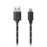 Smartbuy Дата-кабель USB - 8-pin для Apple, нейлон, длина 1,2 м, черный (iK-512n black)/500 [1/10?/500]