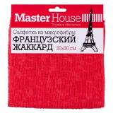 Фото товара - Master House Салфетка из микрофибры Французский жаккард (размер 30*30 см, плотность 250 гр/м2) (оранжевый, красный) [1/20/200] №2