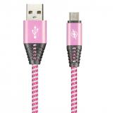 Smartbuy Дата-кабель MicroUSB HEDGEHOG розовый 2 А, 1 м (ik-12HH rose) [1/100]