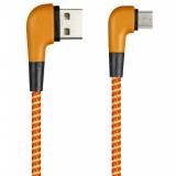 Smartbuy Дата-кабель MicroUSB SOCKS L-TYPE, оранжевый, 2 А, 1 м [1/5?/100]