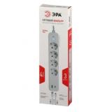 Фото товара - ЭРА USF-4es-3m-2xUSBAC-W Сетевой фильтр с базовой защитой с заземлением с выключателем 4 розетки+2xUSBA+C 3,1A 3м 10А [1/20] №2
