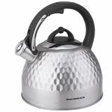 BACKMAN BM-0721Agata Чайник со свистком,  3,0 л, нерж. сталь,индукционное дно.Подарочная упаковка с пластиковой руч [1/6?]