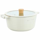 Zeidan Z-90246 Ivory Кастрюля со стеклянной крышкой  – 5,2 л (d24 см),  литой алюминий, ПОКРЫТИЕ «NEOGRES», ИНДУКЦИОННОЕ ДНО Подарочная упаковка. [1/6