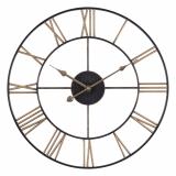 4848-001 (5) Часы настенные круг d=45,5см, открытая стрелка, корпус чёрный с бронзой 