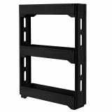 PlastRep Этажерка Keeplex Black на колесиках трехсекционная узкая 53,7х13,8х71 см [1/3?]