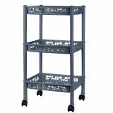 PlastRep Этажерка Keeplex Light на колесиках трехсекционная малая прямоуг. 37х29х69 см космический серый [1/9?]