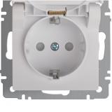 Фото товара - Intro 6-209-01 Розетка 2P+E Schuko с крышкой штор., 16А-250В, IP44, СУ, AL/CU, Accent, белый [1/10?] №2