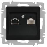 Intro 6-303-05 Розетка информационная RJ45, IP20, СУ, Accent, антрацит [1]