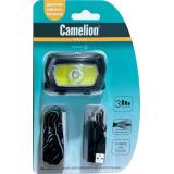 Фото товара - Camelion LED53413 (фонарь налоб, аккум 3,7В, карбон, COB+LED, 3 Вт, 3 реж, 3 x AAA, Type-C, блист.) [1/12?] №2