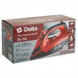 Фото товара - Delta, DL-755, Утюг, 2200 Вт, подошва: керамическая, вертикальное отпаривание, паровой удар г/мин: 125, черно-оранжевый [1/10] №2