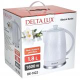 Фото товара - Delta, LUX DE-1022, Чайник электрический, 1800 Вт, 1.8 л, керамика, белый [1] №2