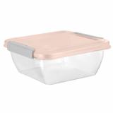 Фото товара - PlastRep Контейнер для продуктов Plast Team HELSINKI с защёлками 0,5 л квадратный персиковая карамель [1/23?] №1