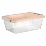 Фото товара - PlastRep Контейнер для продуктов Plast Team HELSINKI с защёлками 1 л прямоугольный персиковая карамель [1/20?] №1