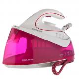Brayer, BR4151, Утюг, 2400 Вт, подошва: керамическая, вертикальное отпаривание, паровой удар г/мин: давление 4 бар, бело-розовый [1/2?]