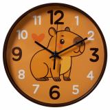 2019-012 (10) Часы настенные круг d=19,5см, корпус коричневый 