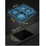 Фото товара - Варочная панель газовая MACBI MBH64WFGI.T9.G2-NM-SF, стекло наноматовое 8мм, точные 9-ступенчатые клапаны регулировки пламени, размеры 51х59см, 4 конф №4