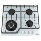 Варочная панель газовая MACBI MBH64WFGI.G2, белое стекло толщиной 8мм, размеры 51х59см, 4 конфорки (есть турбо-конфорка WOK), чугунные решетки [1]