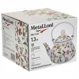 Фото товара - Metalloni EM-1310 Чайник 1,3л эмалированный с фильтром из нерж.стали 