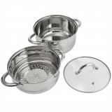 Фото товара - Webber BE-0210 Кастрюля-пароварка нерж.сталь d=20*cm, 5 литров, 2 уровня [1/4/1?] №2
