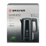 Фото товара - Brayer, BR1035, Чайник электрический, 2200 Вт, 1.5л, двойные стенки: нерж. сталь/пластик, черный [1] №3
