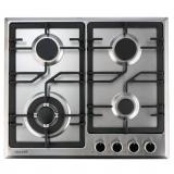 Варочная панель газовая MACBI MBH64WFXI.V4-SS из нерж. стали, размеры 50х58см, 4 конфорки (+WOK), чугунные решетки [1]