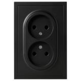 15-2107-05 ЭРА Розетка без заземления двойная, 2X2P 16А-250В IP20, Galaxy антрацит [1/8]