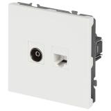 Фото товара - 15-3110-08 ЭРА Розетка комбинированная RJ45+TV, IP20 Galaxy белый матовый [1] №2