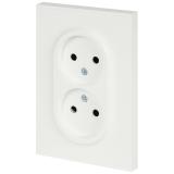 Фото товара - 16-2107-08 ЭРА Розетка без заземления двойная, 2X2P 16А-250В Arktik белый матовый [1/8] №2