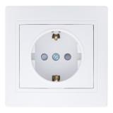 General Дельта белый Розетка 2П+З с защ. шт. скрытой установки 16А 250В IP20, (керамика) [1/10?]