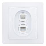 General Дельта белый Розетка телефонная RJ11 + компьютерная RJ45 скрытой установки IP20 [1/10?]