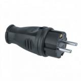 Фото товара - Volsten S1-PZ Black Вилка прямая каучуковая черная с/з 16A IP44 [1?] №1