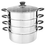 Фото товара - Webber BE-083 Мантоварка-пароварка нерж.сталь d=26cm, 8 литров, 4 уровня [1] №1