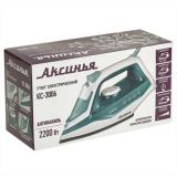 Фото товара - Аксинья, КС-3006, Утюг, 2200 Вт, подошва: тефлоновая, вертикальное отпаривание, паровой удар г/мин: 120, бело-зеленый [1/10] №3