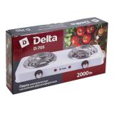 Фото товара - Delta, D-705, Плита настольная, электрическая, 2000 Вт, двуконфорочная, тэн, белый [1/5] №2