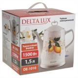 Фото товара - Delta, LUX DE-1010, Чайник электрический, 1500 Вт, 1.5л, керамика, белый [1?/6?/1] №2