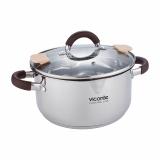 Фото товара - Vicont VC-08920s Кастрюля со сливом  - 4.8 л (d22 см), нерж.сталь, 3-х  СЛОЙНОЕ  КАПСУЛИРОВАННОЕ ДНО. [1/6] №1