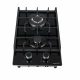 Варочная панель газовая MACBI MBH32WFGI.G2-BL, размеры 50х29см, 2 конфорки (есть турбо-конфорка WOK), черное стекло толщиной 8мм [1]