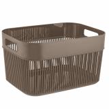 Фото товара - PlastRep Корзина для хранения Keeplex Дождь с ручками 12л 33,8х24,6х19см нежный тауп [1] №1