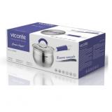 Фото товара - Viconte VC-08916s Ковш с крышкой  2.1 л. нерж. сталь, 3-х СЛОЙНОЕ КАПСУЛИРОВАННОЕ ДНО, ручки с силиконовым покрытием. [1/6?] №2