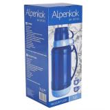 Фото товара - Alpenkok AK-10112S Термос со стеклянной колбой 1,0л, 2 крышки-чашки,синий [1] №3